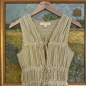 #Gardencore: Green Striped Jumpsuit: Monteau Los Angeles